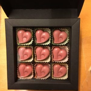 Boxen mit Schokoladenherzen 90 g